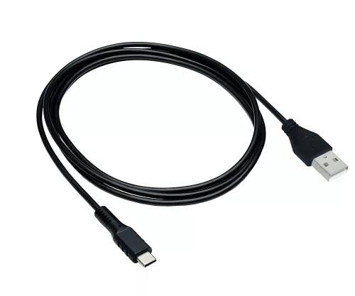 USB type C to A charging cable, USB type C to A plug, 5V, 3A, OD: 3.5mm, black, DINIC polybag, 0.5m